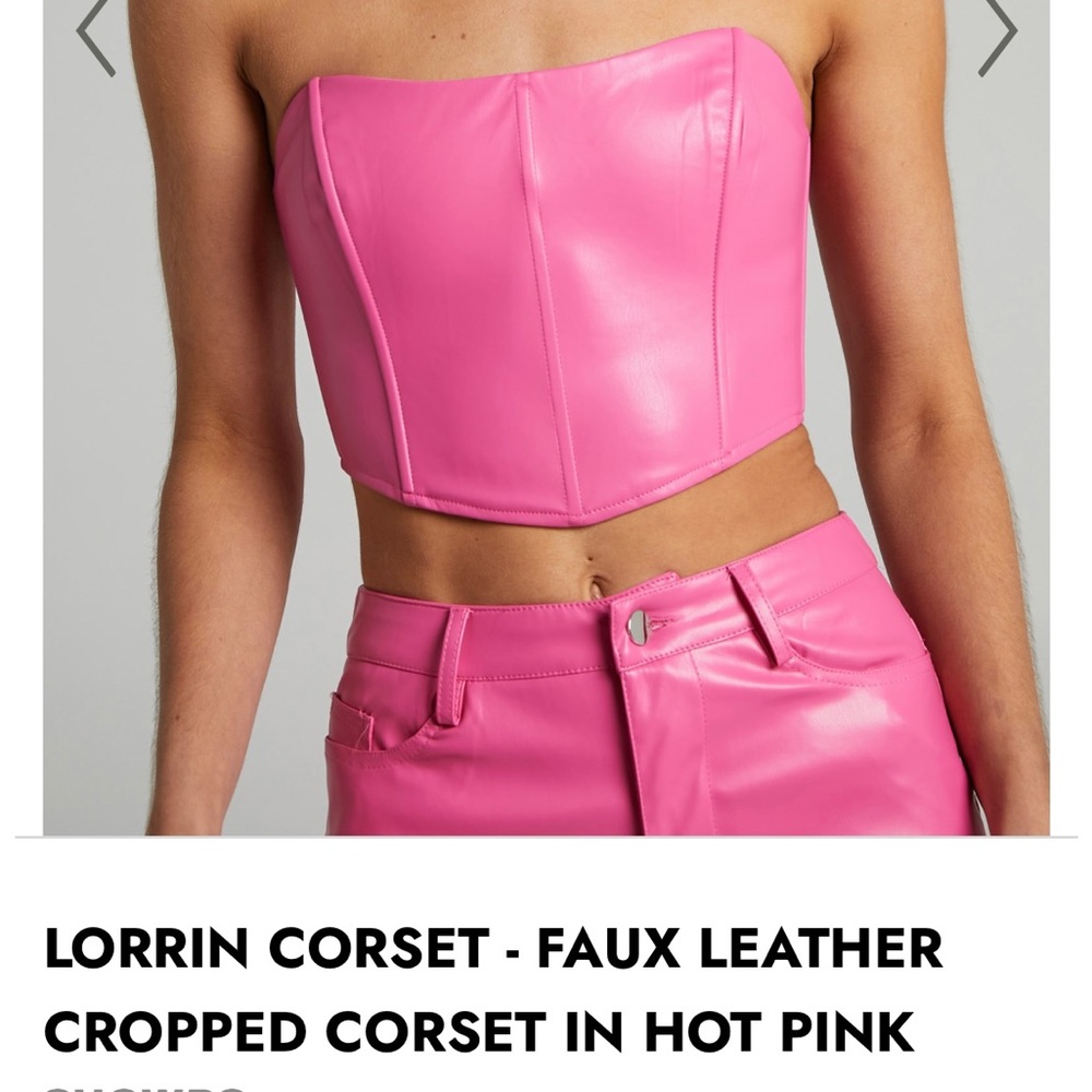 Showpo faux leather corset top